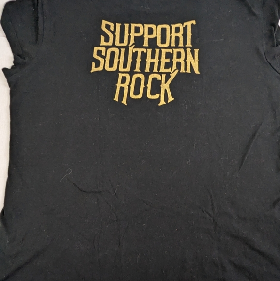 Lynyrd Skynyrd Support Southern Rock Black Gold Graphics Tee XL Jr/Med Adult - Picture 6 of 6